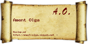 Ament Olga névjegykártya