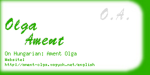 olga ament business card